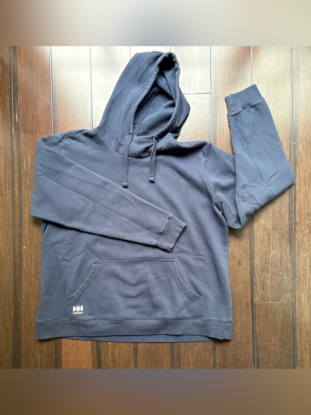Helly Hansen Mens Navy Hoodie Large fall soft gorpcore hike camping outdoor - Picture 2 of 7